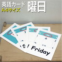 フラッシュカード【曜日】■A4サイズ■ 英語カード.com 送料無料 英単語 1歳 2歳 3歳 4歳 5歳 6歳 教材 学習 子供 子ども こども 小学校 幼稚...