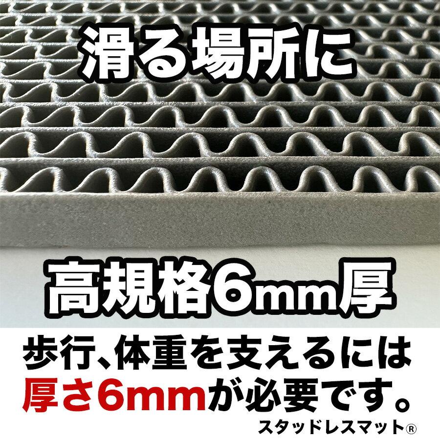 介護と暮らしの滑り止めマット 90cm×6m [グレー]原反ロール【高規格6mm厚・安全用】【介護 施設 病院 老人】【屋外 屋内】【PVC ゴムマット ラバー】【玄関マット ドアマット】【通路 廊下 風呂 浴室 ベランダ スロープ 階段　ノンスリップ すべりどめ バスマット】