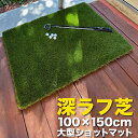 【深!】【重量】深ラフ芝 ゴルフ練習マット 100cmx150cm(特大スタンス&ショットマット)【5cmの深ラフ ショット 練習 人工芝 ゴルフ マット】【ア...
