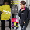 【送料無料】リフレクター ビッグシルエット パーカー メンズ ビッグパーカー パーカ ビッグサイズ オーバーサイズ プルパーカー ロング丈 ネオンカラー ネオン...