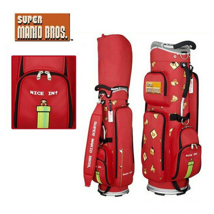 スーパーマリオブラザーズ キャディバッグ (軽量タイプ) SMCB002R レッド 赤 キャラクター ゴルフ グッズ 正規品
