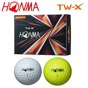 HONMA 本間ゴルフ TW-X ゴルフボール 1ダース（12球入り）ホワイト イエロー 日本正規品
