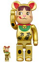 BE@RBRICK 招き猫 ペコちゃん 金運 ダブル小判 金メッキ 100% & 400%