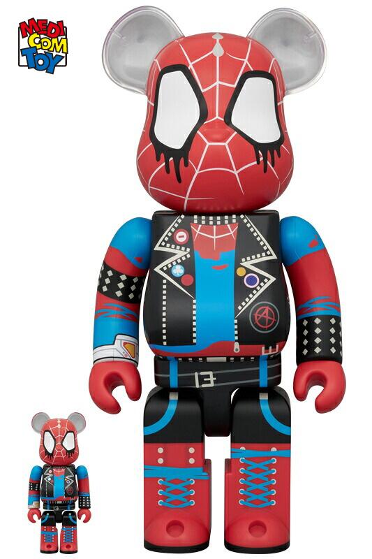 【メディコム・トイ公式】BE@RBRICK SPIDER-PUNK 100％ & 400％ スパイダーマン MARVEL マーベル ベアブリック MEDICOM TOY メディコムトイ フィギュア コレクションフィギュア ギフト プレゼント