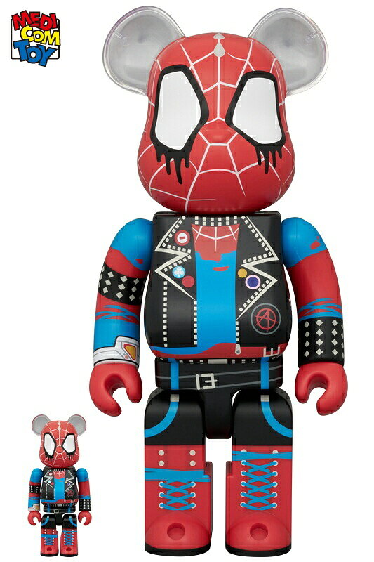 【メディコム・トイ公式】BE@RBRICK SPIDER-PUNK 100％ & 400％ スパイダーマン MARVEL マーベル ベアブリック MEDICOM TOY メディコムトイ フィギュア コレクションフィギュア ギフト プレゼント