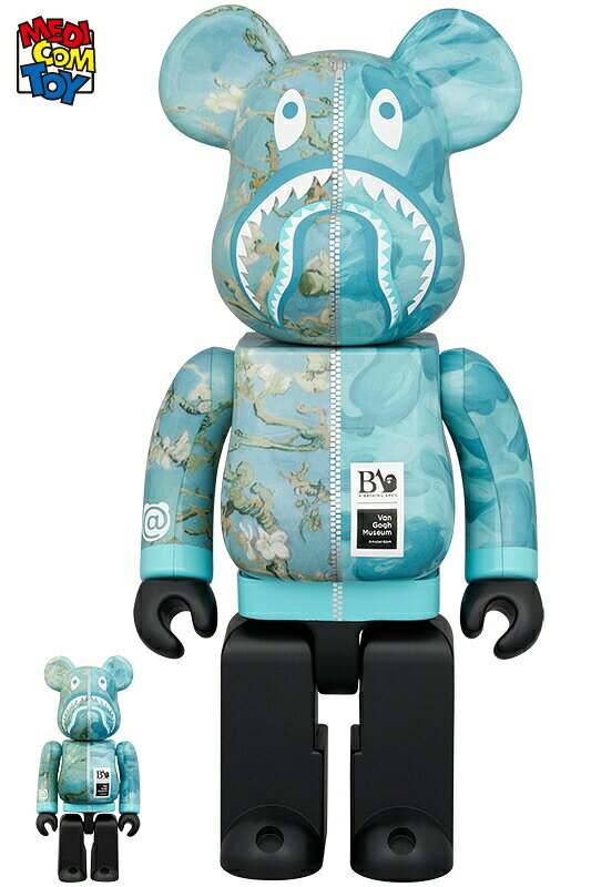 【メディコム・トイ公式】BE@RBRICK BAPE(R) × Van Gogh Museum Almond Blossom SHARK 100％ & 400％ ベアブリック MEDICOM TOY メディコムトイ フィギュア コレクショ…
