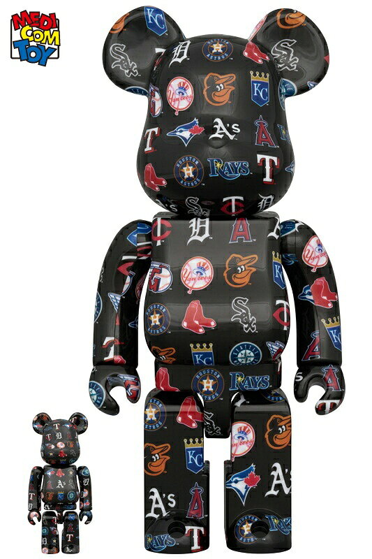 【メディコム・トイ公式】BE@RBRICK AMERICAN LEAGUE(TM) BLACK Ver. 100％ & 400％ ベアブリック MEDICOM TOY メディコムトイ フィギュア コレクションフィギュア ギフト プレゼント