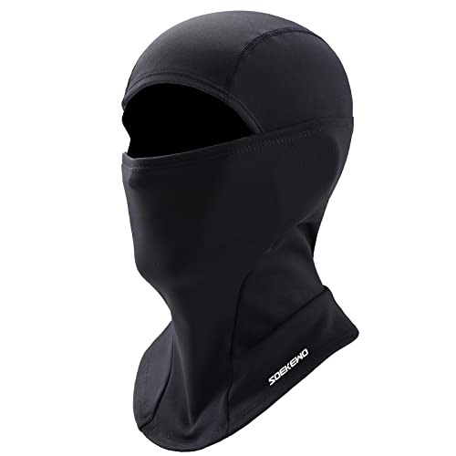 [SoeKewo] バラクラバ 冬用 フェイスマスク 防寒 ネックウォーマー 目出し帽 フリース 保温 通気 バイク スキー サイクリング アウトドアスポーツ ブラック