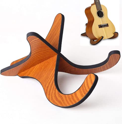 TAORAYO 木製ウクレレスタンド ポータブル ウクレレスタンドスタンド 木製楽器台 X型 折り畳み式 組立簡単 楽器スタンドホルダー 小型ギター/ウクレレ/バイオリン/バンジョー/マンドリン用
