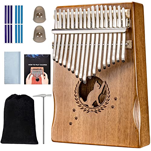 カリンバ 親指ピアノ kalimba 17キー 楽器 猫 可愛い 人気 初心者向 贈り物に最適ため ギフト (かわいい猫)