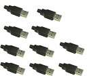 KKHMF 10PCS USBオスコネクタ USB プラグ USB オス コネクタ A タイプ プラスチックシェル付き 4P