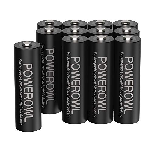 Powerowl単3形充電式ニッケル水素電池12個パック PSE安全認証 自然放電抑制 環境保護(2800mAh 約1200回循環使用可能