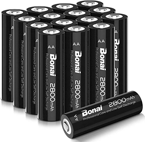 BONAI 単3形 充電池 充電式ニッケル水素電池 16個パック（2800mAh 約1200回使用可能）液漏れ防止設計 自然放電抑制 環境友好タイプ