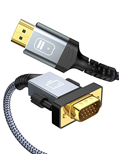 HDMI VGA 変換ケーブル 1.8M 1080p@60Hz HDMI Dsub 変換 ケーブル HDMI オス to VGA オス(HDMIからVGAへ) PS4、PC、モニター、プロジェクターに対応