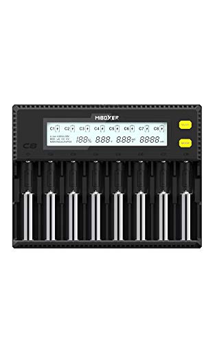 Miboxer(マイボクサー) 電池充電器 18650 充電器 ミニ四駆 電池 【 1.5A 充電可能 8スロット独立 】 Mi-C8