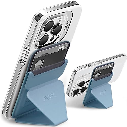 MOFT iPhone15 スタンド ウォレットスタンド マグネット ウォレット スマホスタンド 卓上 カードケース カード収納 多角度調節 薄型軽量 折り畳み式 持ち歩き便利 (ウィンディブルー)