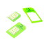 Cismax HD 落下防止機能付Nano SIM MicroSIM 変換アダプター 4点セット グリーン For iPhone6S/6/6plus/5S/5C/4S/4/3GS/3用STD For xperia スマホ 拡張 便利 micro 全部入り Simピン Simリリースピン 交換 代替 (Clear Green あかるい緑色) CGr4