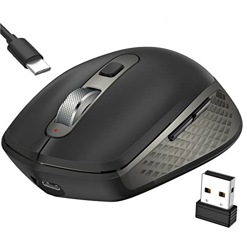 充電式 Bluetooth 無線 マウス- FENIFOX USB マウス 静音 6ボタン 省エネルギー 人間工学 マウス Laptop Computer Mac Android エレコム 用 - ぎんはくしょく