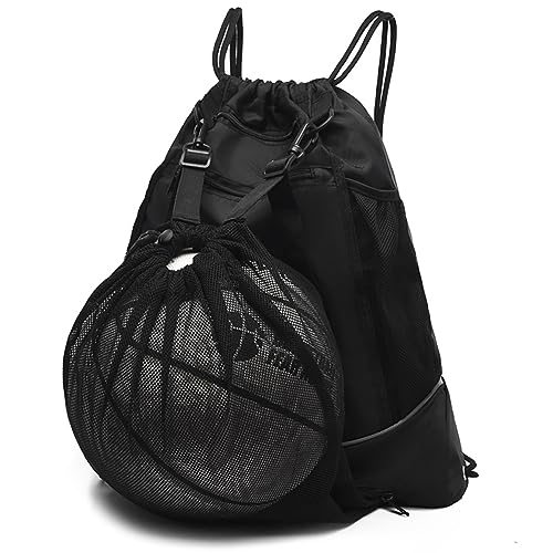 バスケットボールバッグ ボールバッグ リュック バスケットボール サッカーボール 入れ ボールケース ジムサック ナップサック スポーツバッグ 大容量 撥水 軽量 部活 運動 旅行用 メッシュ袋…