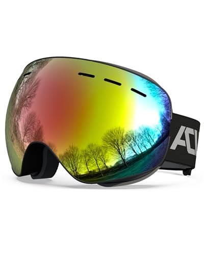 ACURE スノーボード ゴーグル スキー ゴーグル OTG（メガネ対応） 男女兼用 ジュニア向き 防曇加工でUV400保護 紫外線100 カット