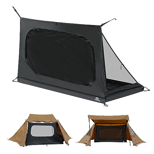 GOGlamping G・G PUP2.0パップテント専用インナーテント 1人用 メッシュテント 蚊帳 吊り下げ式 【バスタブ型フロア】 防虫 ソロインナーテント 軽量 コンパクト 設営簡単 収納ポーチ付き アウトドア キャンプ用（G・G PUP 2.0パップテント専用）ーブラック