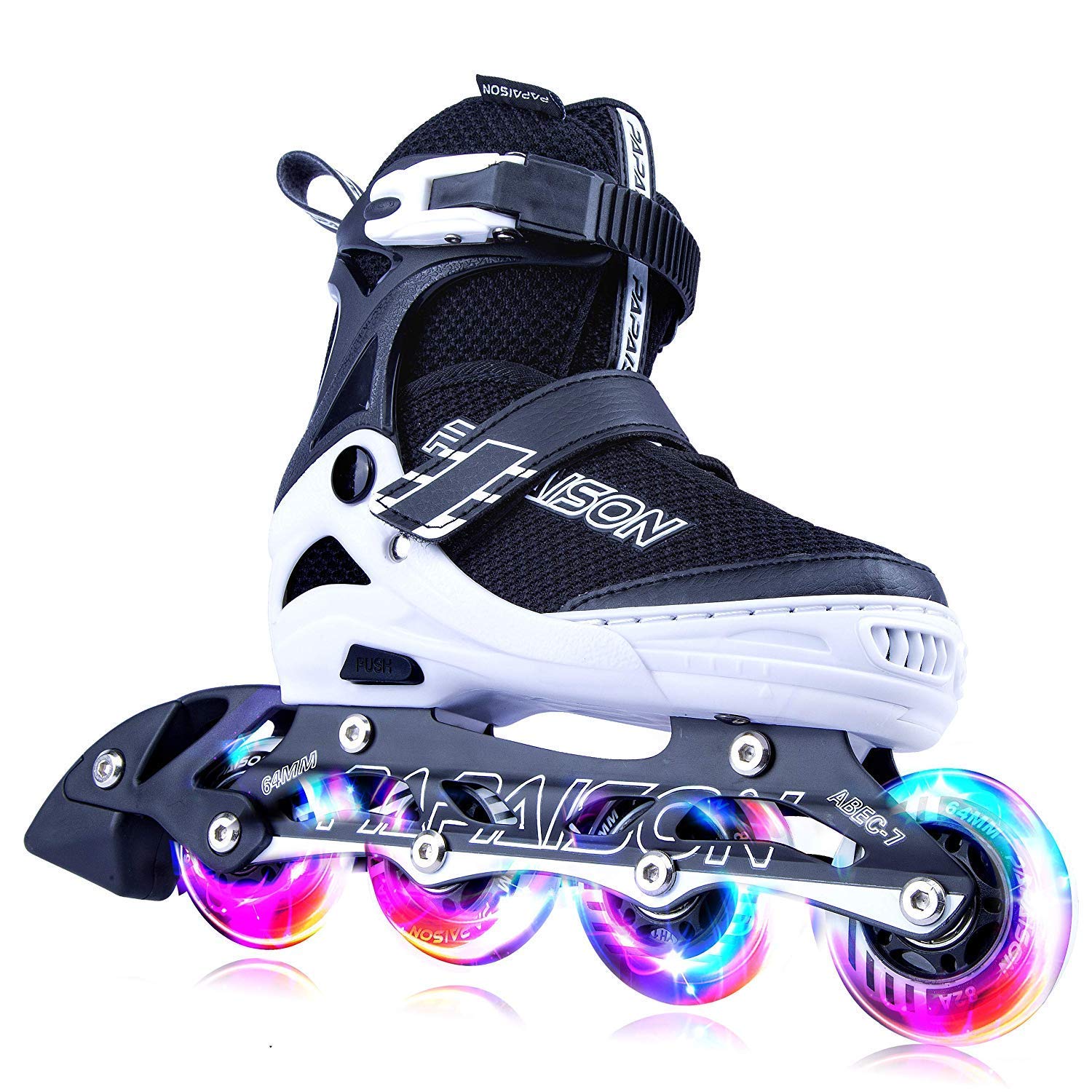 PAPAISON インラインスケート ローラースケート サイズ調整可能 発光 子供用 大人 Inline skate 女の子 男の子 初心者向 男女共用