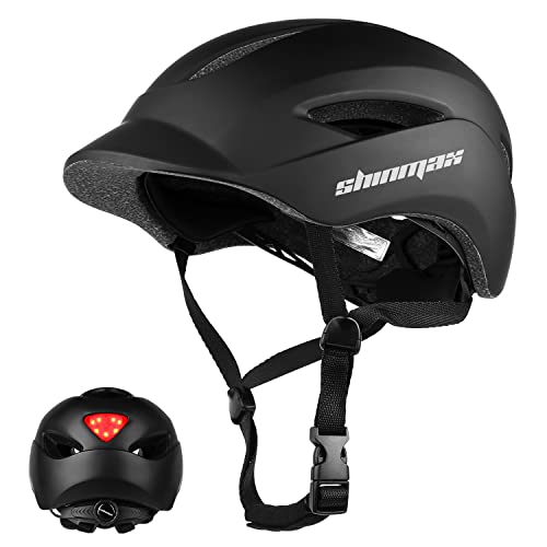 Shinmax 自転車 ヘルメット 大人 アジアンフィット EN1078規格 LEDライト 通勤式 街乗り 通勤 通学 CPS..
