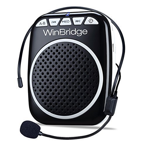 W WINBRIDGE 拡声器 ハンズフリー拡声器 小型 ポータブル拡声器 有線ヘッドマイク付き USBドライバ/TFカード対応 イベント 会議 店頭販売 観光ガイドなどに最適 拡声器WB001