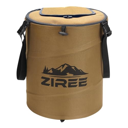 ZIREE キャンプ ゴミ箱 折りたたみ式 軽量 ソフト コンパクトト ラッシュボックス 24L ポップアップ クイックフラップ付き 保冷 完全防水 屋内収納 アウトドア 多機能 バケツ