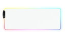 Rukario ホワイト RGB ゲーム用マウスパッド 15種類の照明モード 柔らかく滑らかなマイクロファイバー 防水 特大 31.5 x 11.8インチ 光るLED拡張マウスパッド XL XXL コンピュータデスクマット