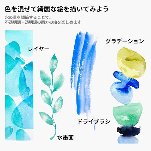 26点セット 固形水彩絵の具 透明水彩絵の具 ...の紹介画像3