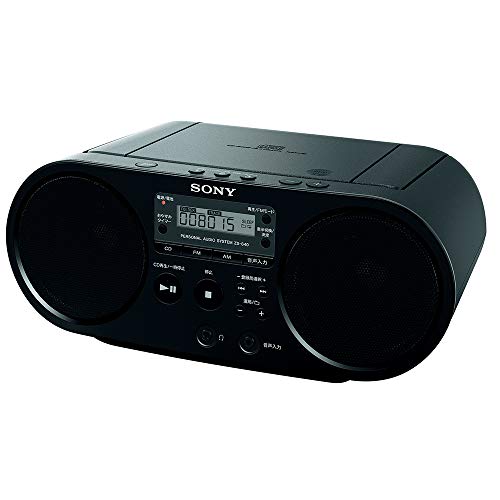 RAソニー AUX CDラジオ ZS-S40 : FM/AM/ワイドFM対応 ブラック ZS-S40 B