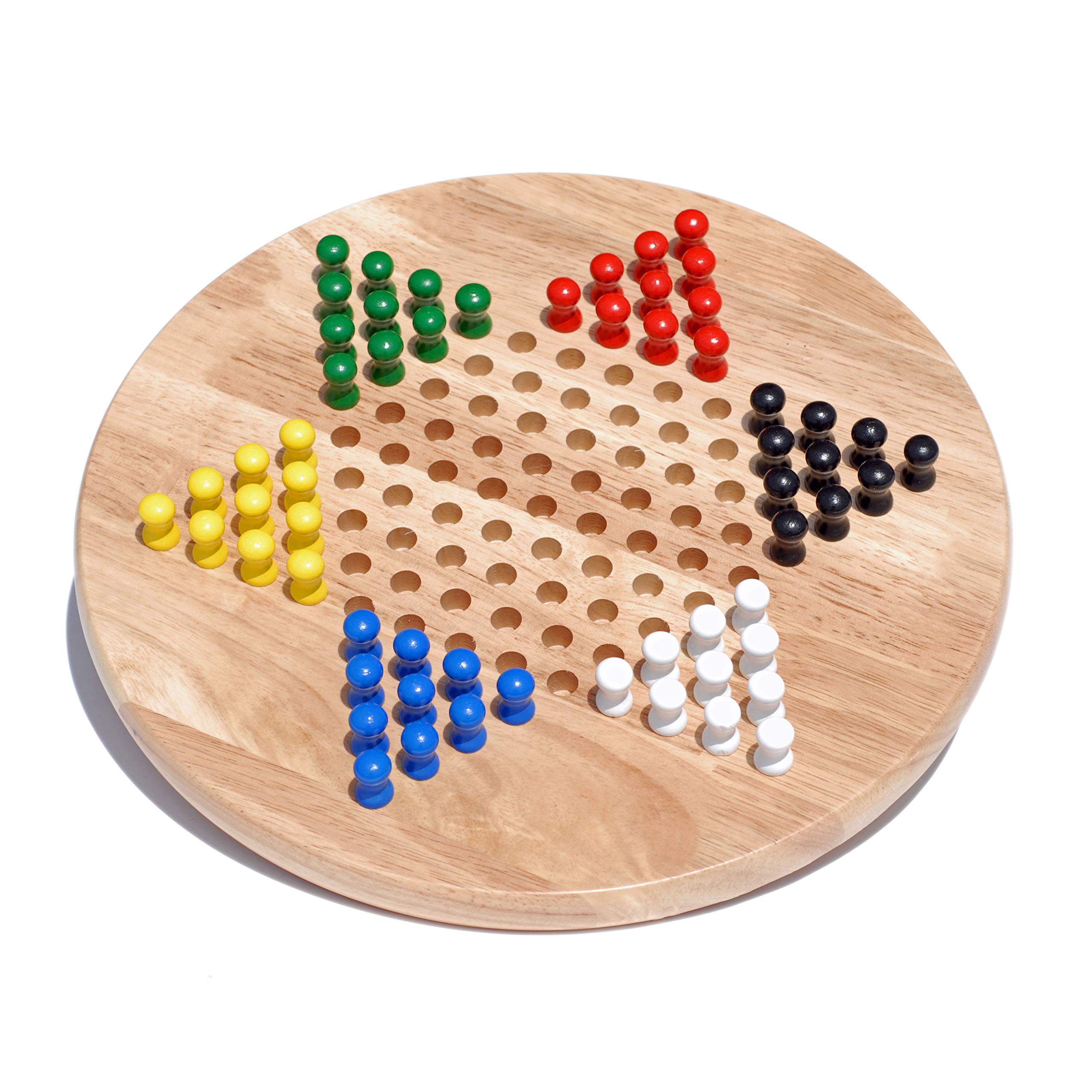 RA:WEGames WE Games Solid Wood Chinese Checkers with Wooden Pegs - 29cm Diameter