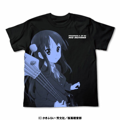 【送料無料対象商品】コスパ けいおん！ 秋山澪オールプリント Tシャツ ブラック 【ネコポス/ゆうパケット対応】【6月再販予定 予約商..