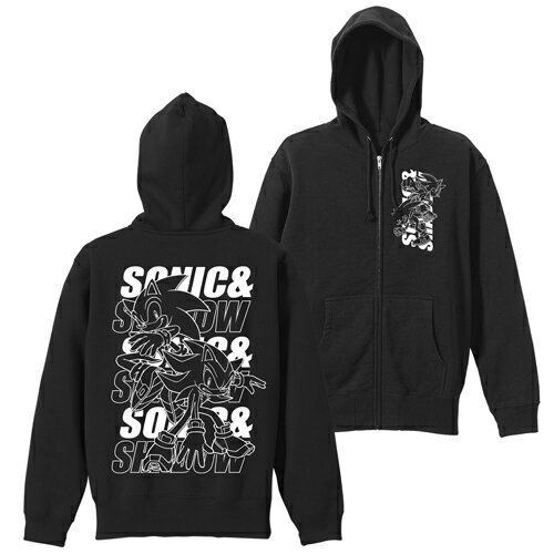 コスパ ソニック・ザ・ヘッジホッグ SONIC＆SHADOW ジップパーカー BLACKのサムネイル