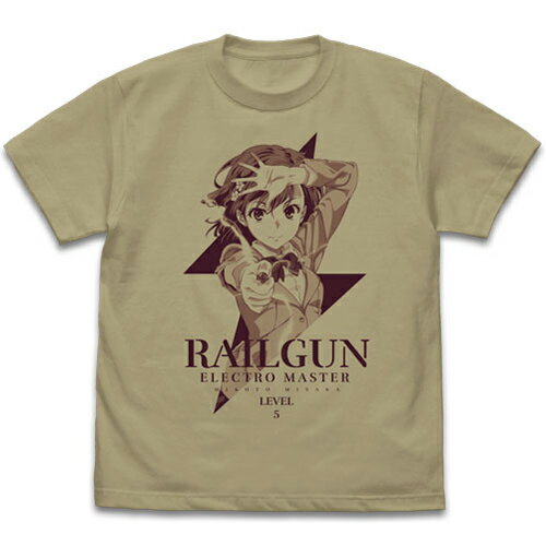【送料無料対象商品】コスパ とある科学の超電磁砲T 御坂美琴 Tシャツ Ver.2.0 SAND KHAKI【ネコポス/ゆうパケット対応】