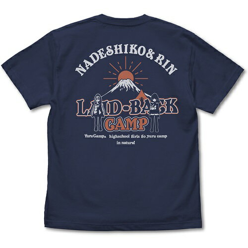 【送料無料対象商品】コスパ ゆるキャン△ 富士山となでしこ＆リン Tシャツ INDIGO【ネコポス/ゆうパケット対応】のサムネイル