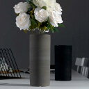 花瓶 黒 おしゃれ 一輪挿し 大きな 北欧 陶器 大型 花びん 花器 フラワーベース モダン シンプル 円柱 ドライフラワー プリザーブドフラワー 造花 フェイ...