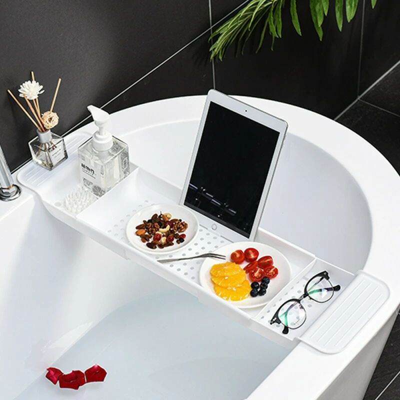 バスタブ用トレー バスタブラック お風呂用トレイ バス用品 伸縮式 小物置き スマホ置き タブレット置..