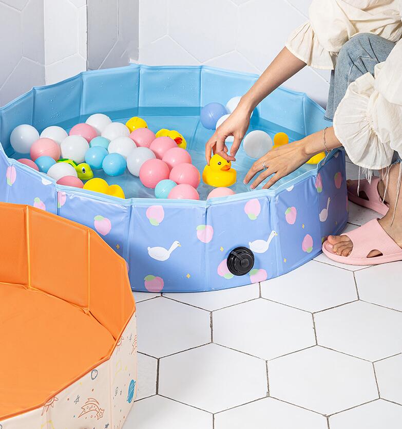 子供プール 空気入れ不要 80cm/120cm プール ベビー用 ペット 犬 バスタブ ビニールプール ベランダ 折..