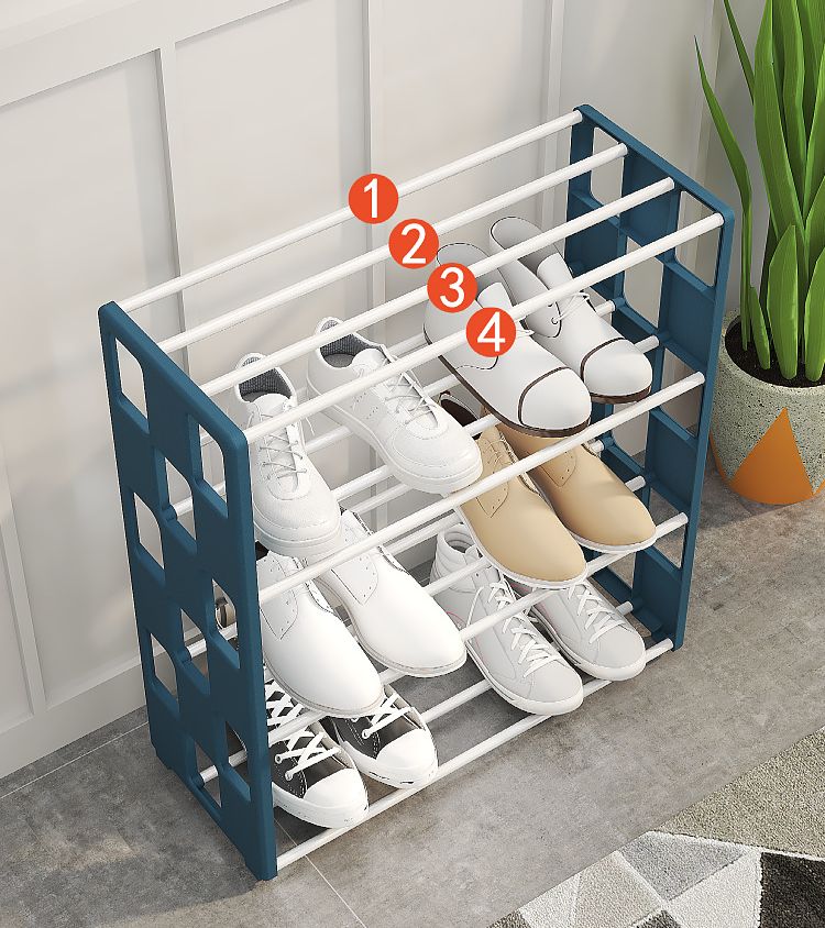 シューズラック 4段 組み立て式 大容量 省スペース 玄関収納 廊下 下駄箱 靴棚 靴入れ 靴箱 下足棚 オ..