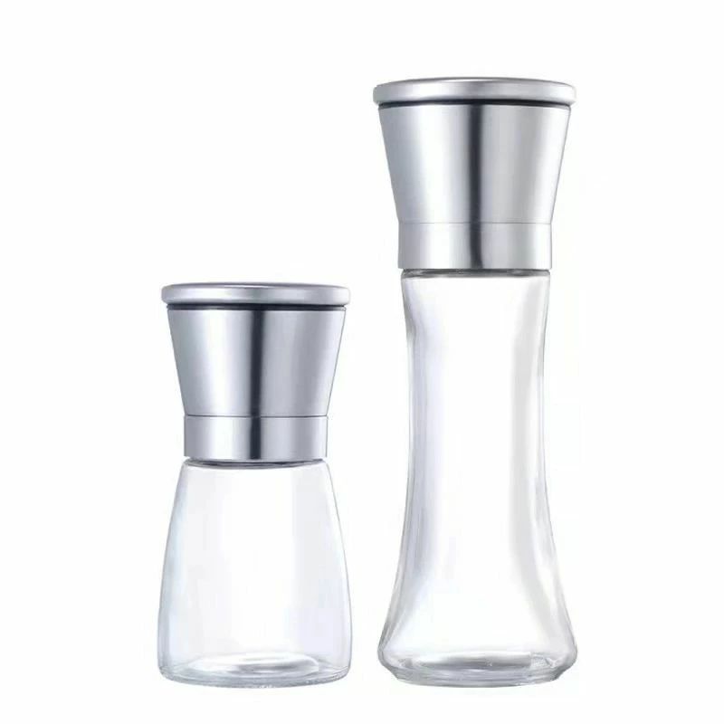 2本セット 100ml ペッパーミル 胡椒ミル 手動スパイスミル 操作簡単 調味用グラインダー 塩 コショウ入..