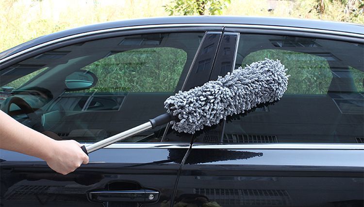 車用ハンディモップ カー用品 伸縮式 ほこり取り ボディ 外装 内装 車内 ガラス窓 ドア 拭き掃除 清掃 ..