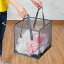 ランドリーバスケット 四角型 折りたたみ スクエア 洗濯かご 持ち手付き メッシュ 通気性 シンプル 洗..