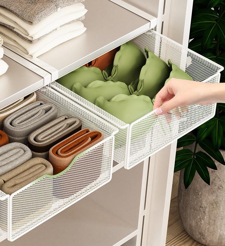 戸棚ラック 吊り下げ 棚下 収納カゴ バスケット ハンギング ストッカー 吊り戸棚下 棚吊り キッチン 小..