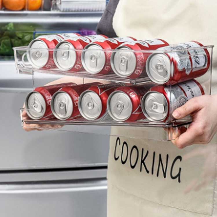 冷蔵庫収納 缶 ラック 収納ボックス 収納ケース 冷蔵庫 ビール収納 スペース活用 10缶収納 透明 クリア..