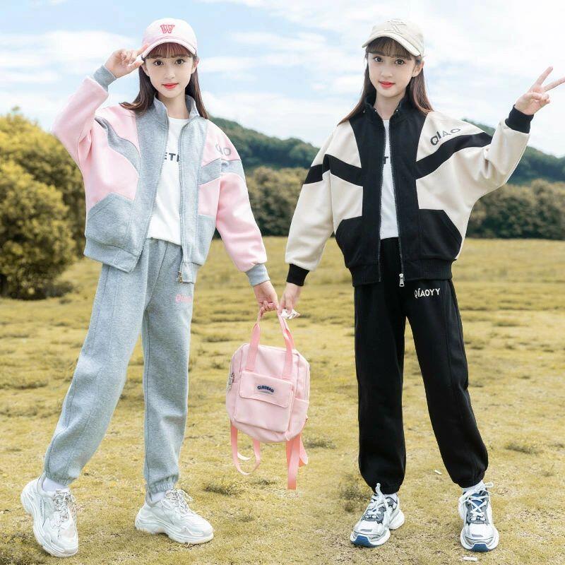 ジャージ 子供服 女の子 スウェット 長袖 上下セット スポーツウェア シンプル 運動着 韓国風 パーカー ジュニア おしゃれ アウター 春