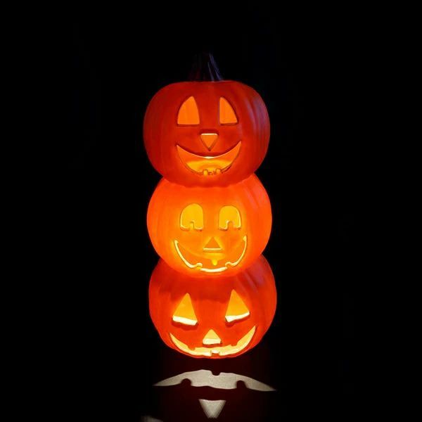 【ハロウィン】パンプキン3連ランタン 46cm 光る フラッシュ ランタン かぼちゃ パンプキン ハロウイン..