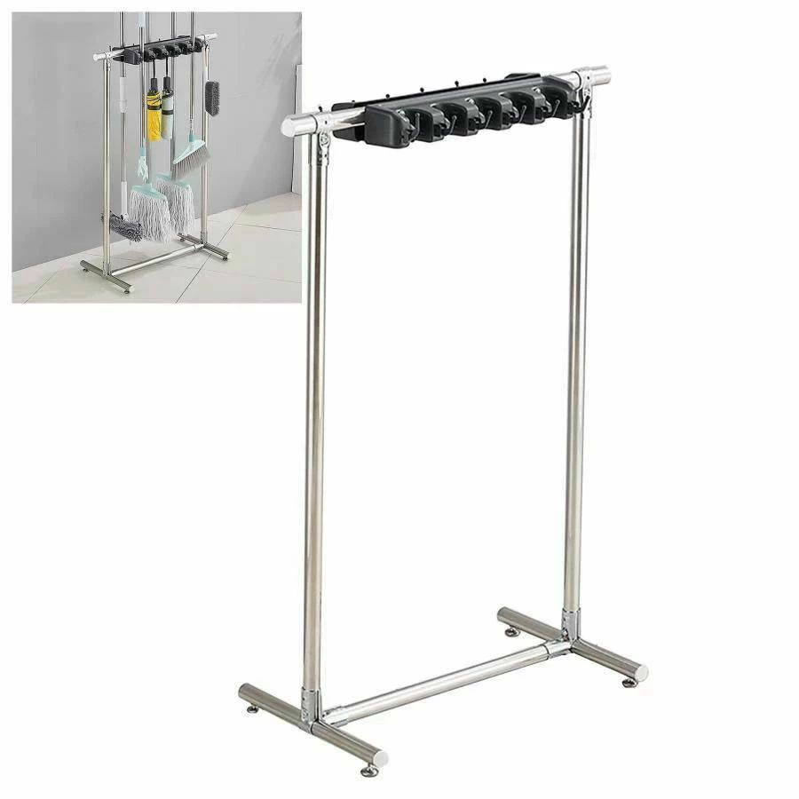 ほうきとモップホルダー，床置きほうきとモップホルダー、濡れたモップを置きます、清掃用品オーガナイ..