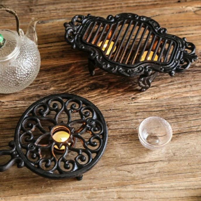 ティーウォーマー キャンドル 鋳物 二口タイプ お料理保温 鍋敷きにも 丁寧な暮らし ティーウォーマー ..